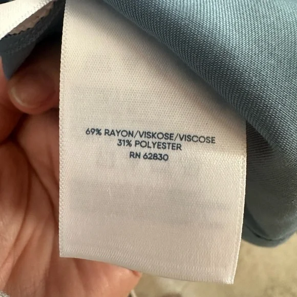 Lands' End Light Blue drawstring monk neck modest Midi Dress M - Picture 5 of 7